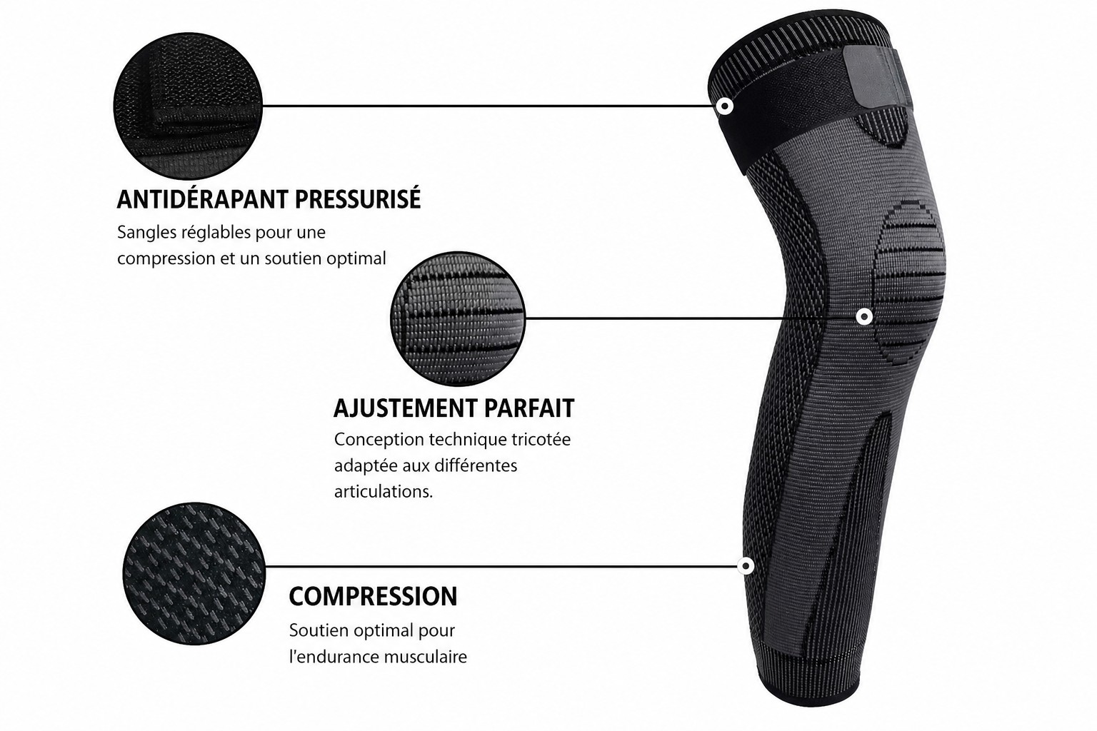 Manchons de compression jambe EvHubas